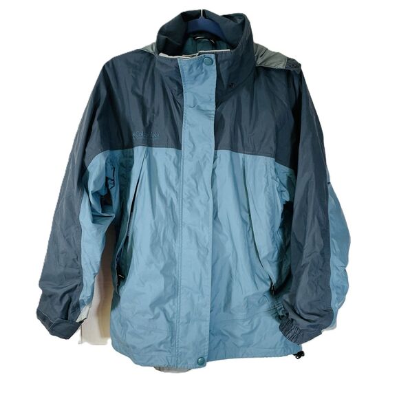 Columbia Omnitech Jacket Women's Small Blue Packaway Hood - Picture 1 of 16